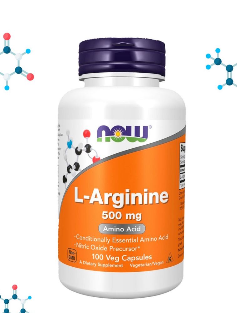 Now Foods L-Arginine 500 и 1000 мг Халяль 100% Оригинал