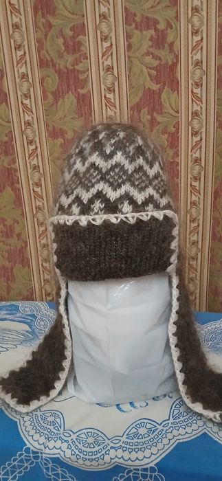 Шапка ушанка зимняя пуховая женская