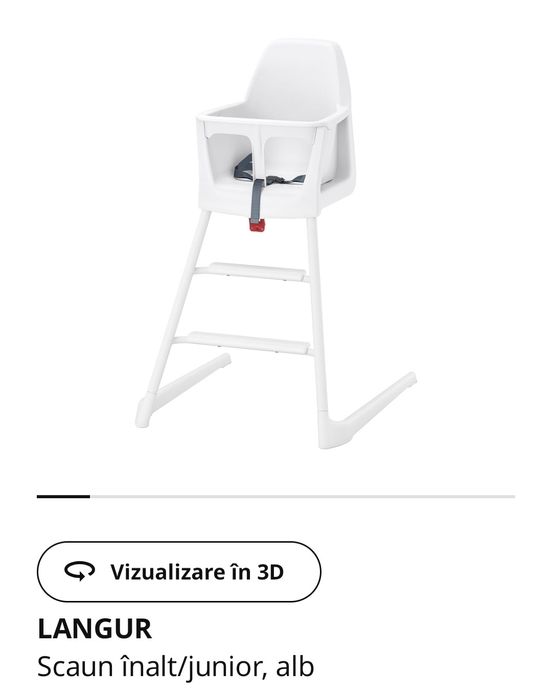 Scaun înalt junior hrănire diversificare ikea