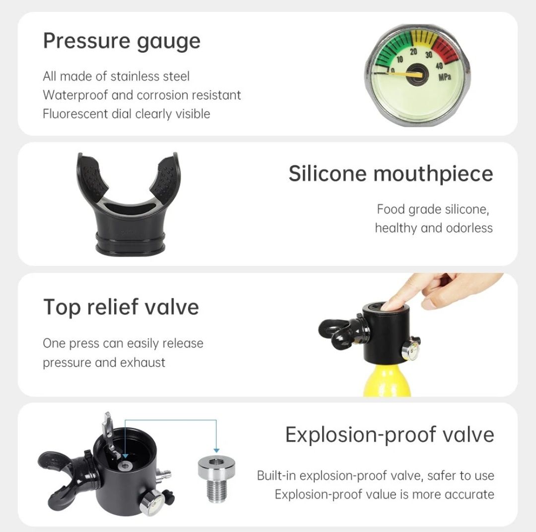 Mini scuba tank snorkeling concediu  diving scufundare
