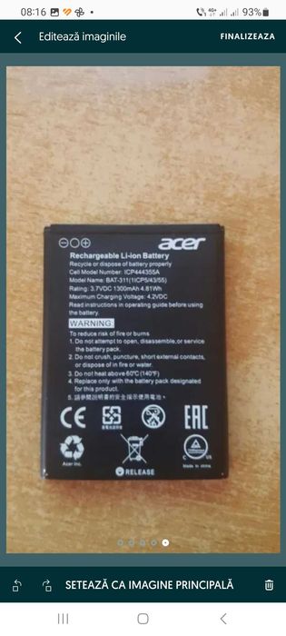 Acumulator baterie originale Alcatel Acer Vodafone