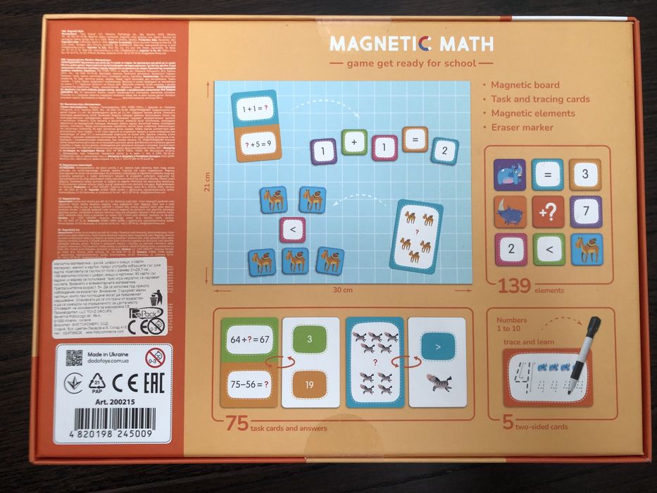 НОВА Игра Magnetic Math Dodo, 139 ел.