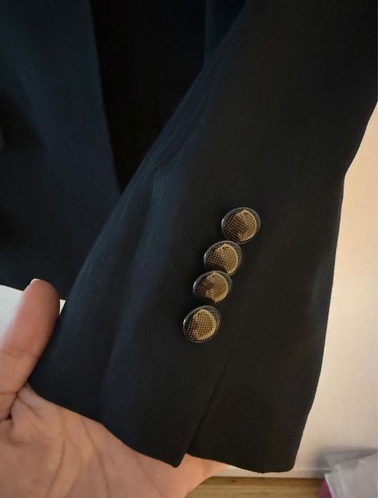 Costum elegant - negru, lana plus matase. impecabil