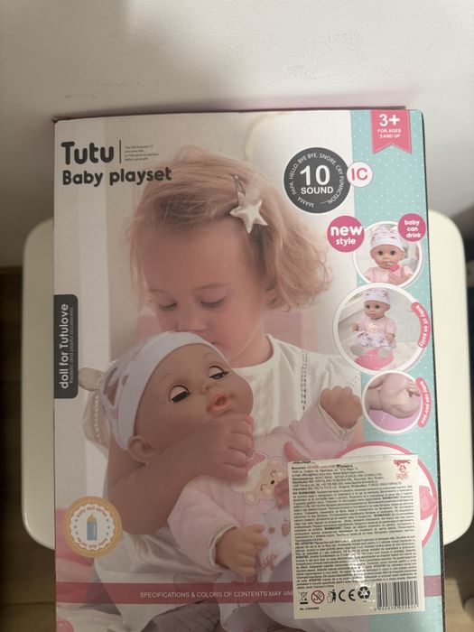 Papusa interactiva bebelus Tutu Love cu accesorii si 10 sunete