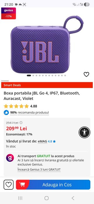 Boxa portabila JBL Go 4