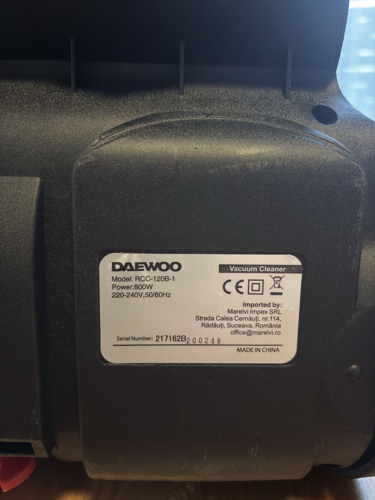 Aspirator fara sac Daewoo RCC-120B-1, putere 800 W