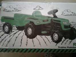 Tractor Ranchero pentru copii 3-5y pedale remorca, lung. cca 1,5m, nou