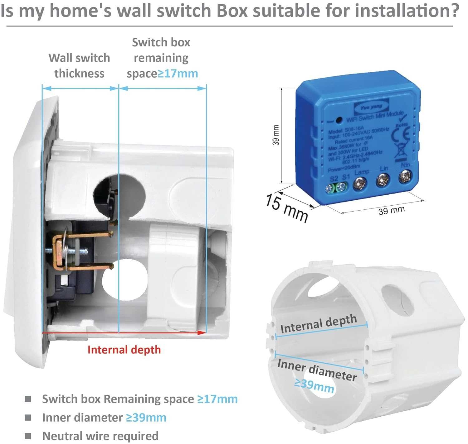 Smart WiFi Switch Module S09- 1 или S03- 10А