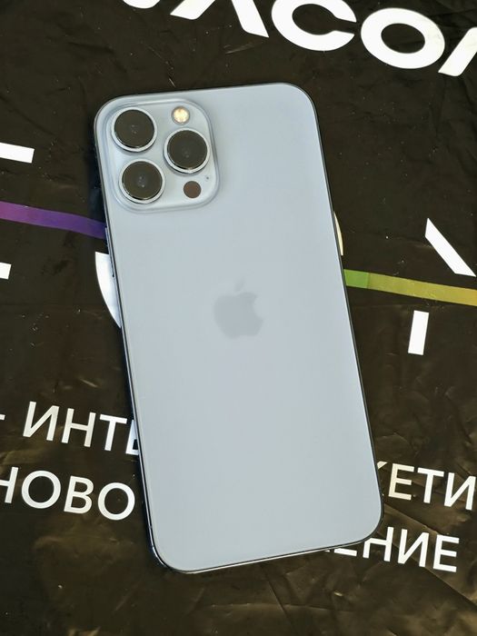 КАТО НОВ 128GB iPhone 13 Pro Max Vivacom Гаранция 2024 Sierra Blue
