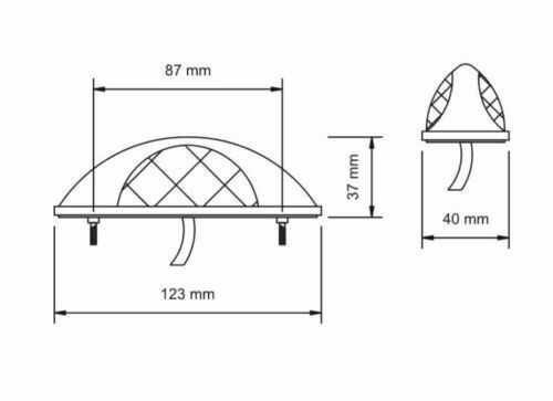 1 бр. Лед LED рогчета за вертикален монтаж габарити за камион , 12-24V