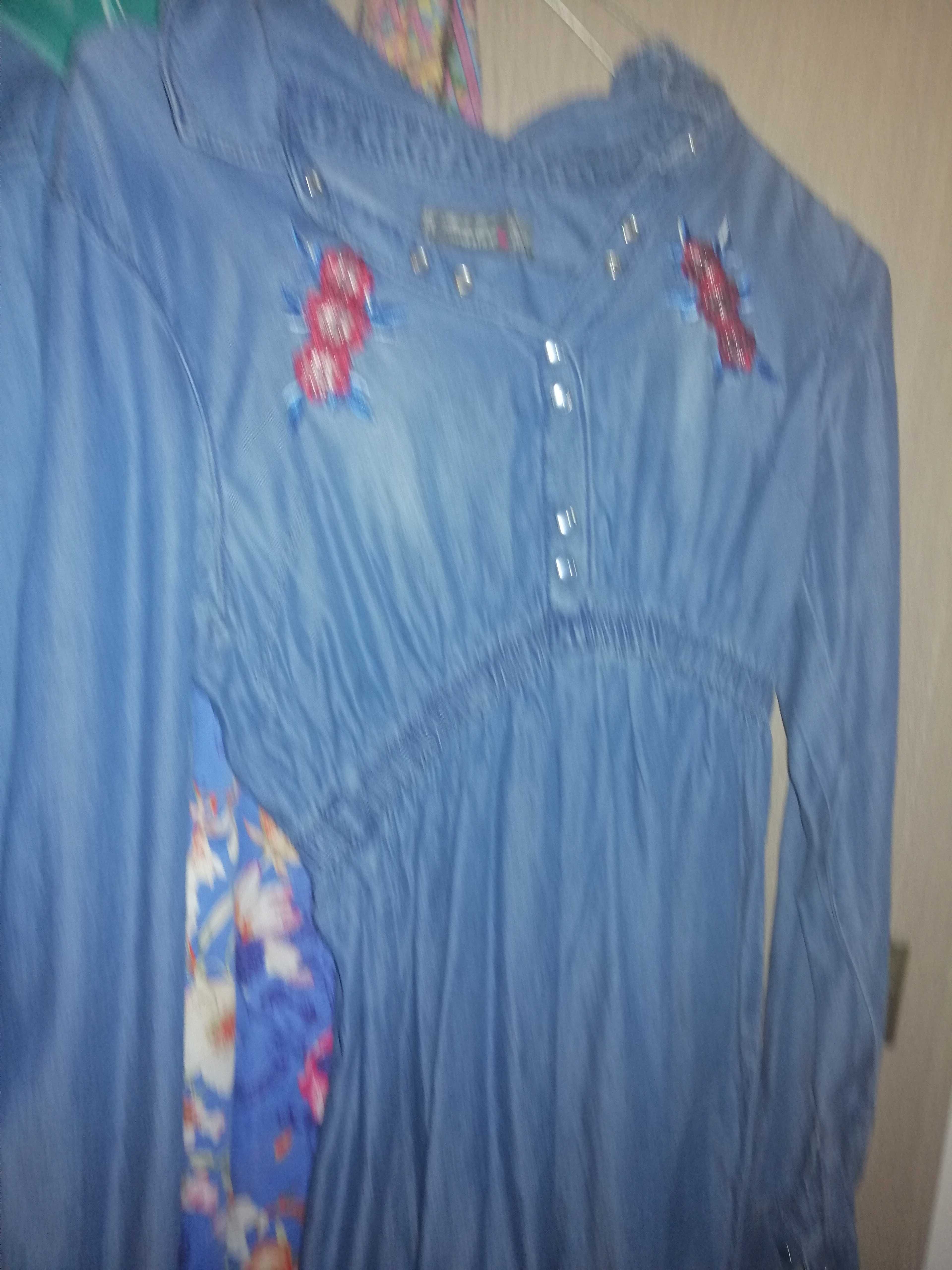 Rochie zara cu flori, rochie cămașă de jeans/blugi