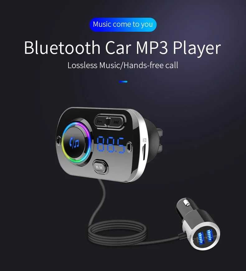 Bluetooth FM трансмитер BC49BQ Бързо зарядно QC 3.0 , microSD