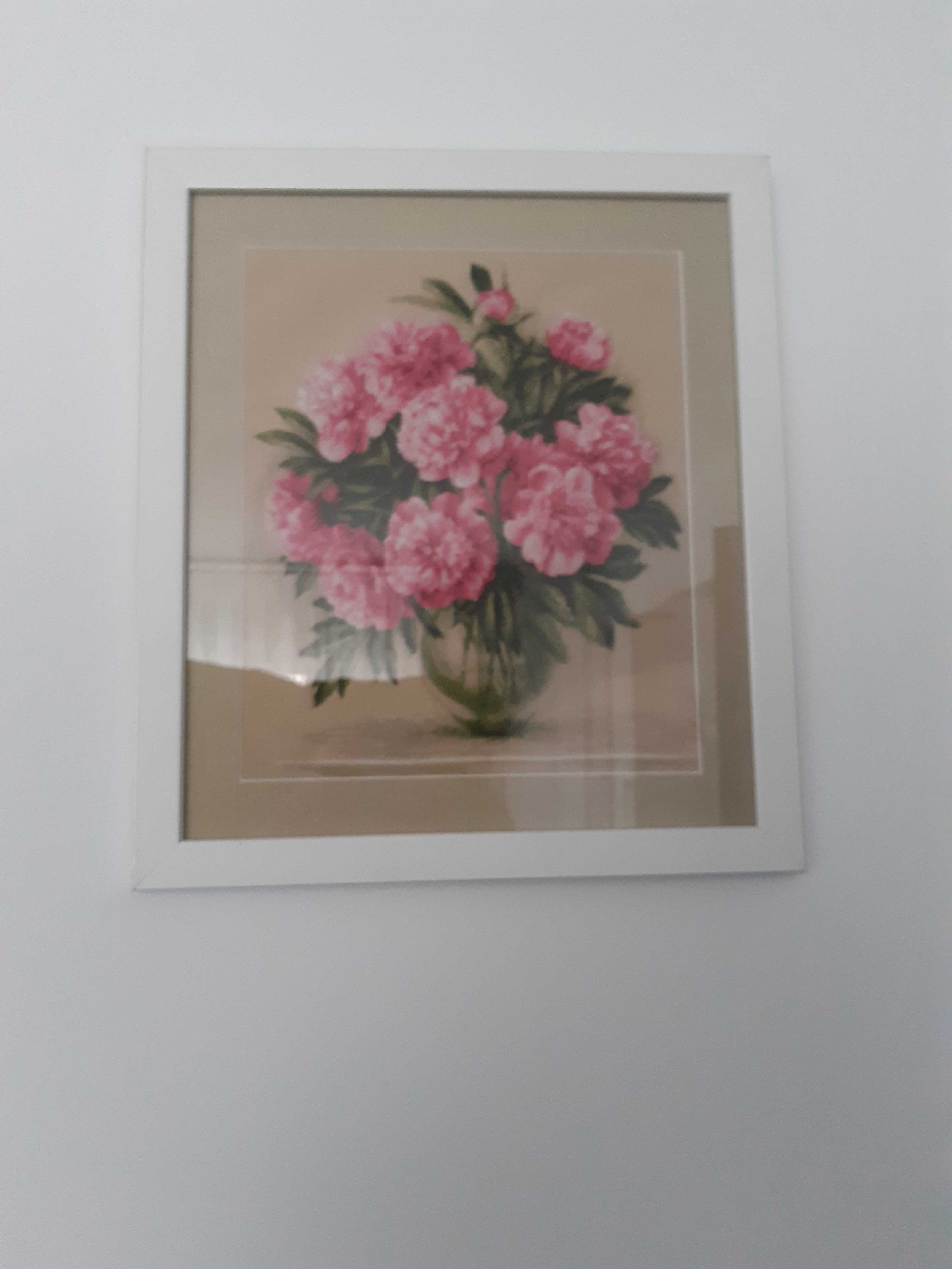 Goblen Bujori roz dim 25 x 30 cm, 16 culori