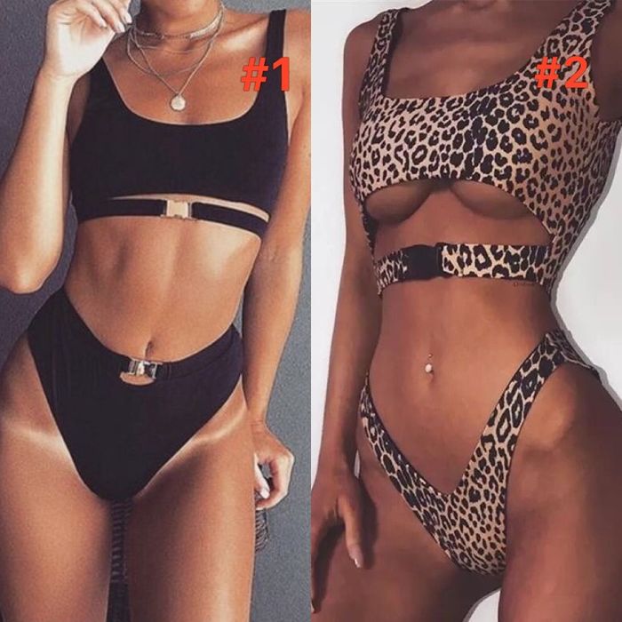 Costum baie C19 (Daira-Shop.ro) Talie Inalta negru catarama Bretele