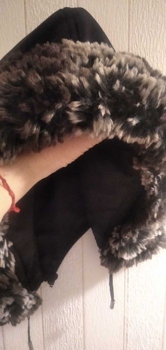 Дамско шушляково палто черно