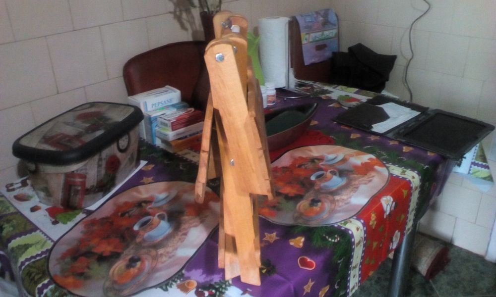 Scaunel pliant din lemn pt.pescari