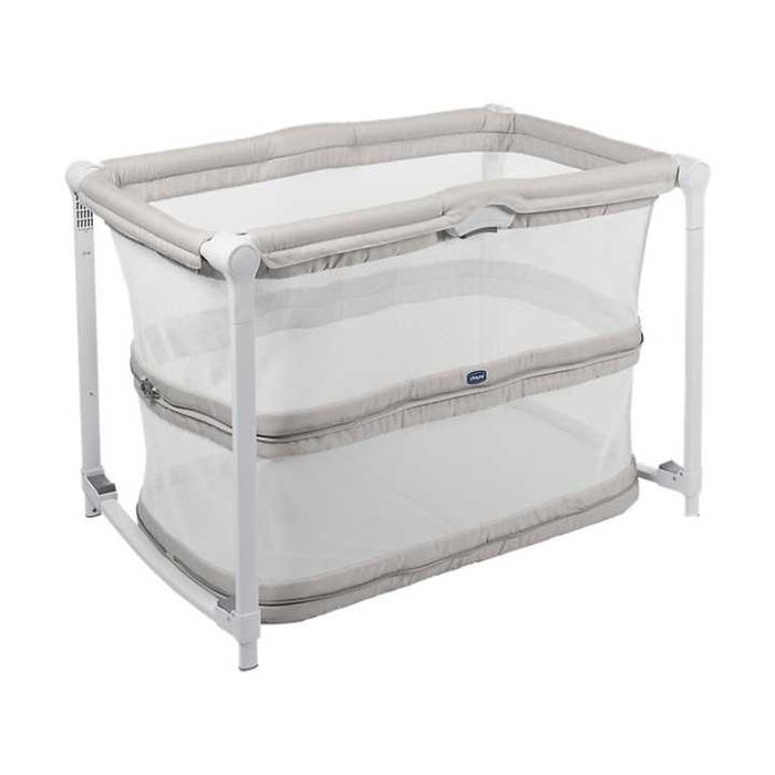 Patut transformabil 2 in 1 Chicco Zip&Go Glacial, de la nastere, Gri