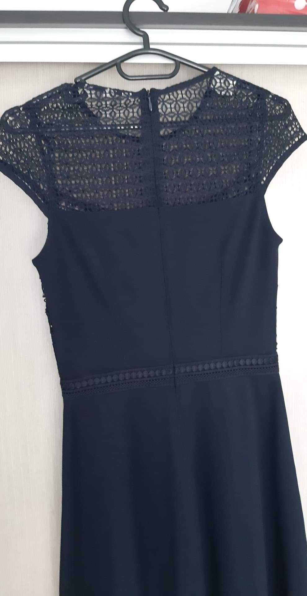 Rochie noua, scurta, XS, bleumarin cu broderie, H&M