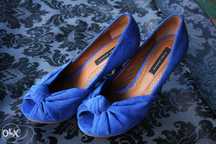 Pantofi albastri ZARA, pin-up cu platformă, nr.38