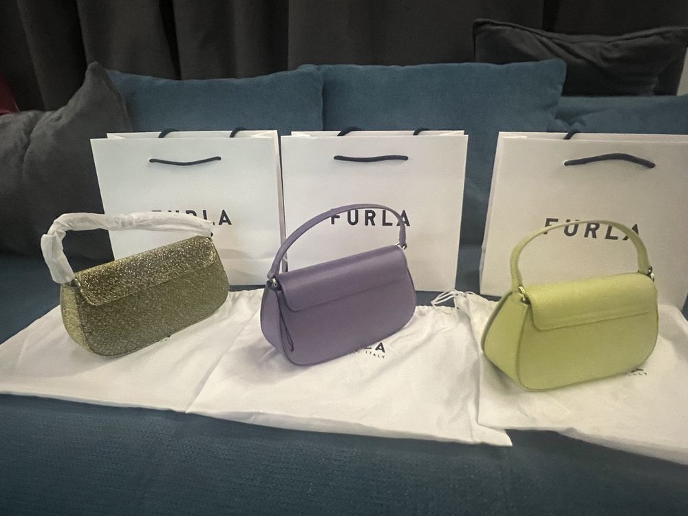 FURLA ARTEMIS mini Gold, Candy floss, Midori.Нови,със сериен номер