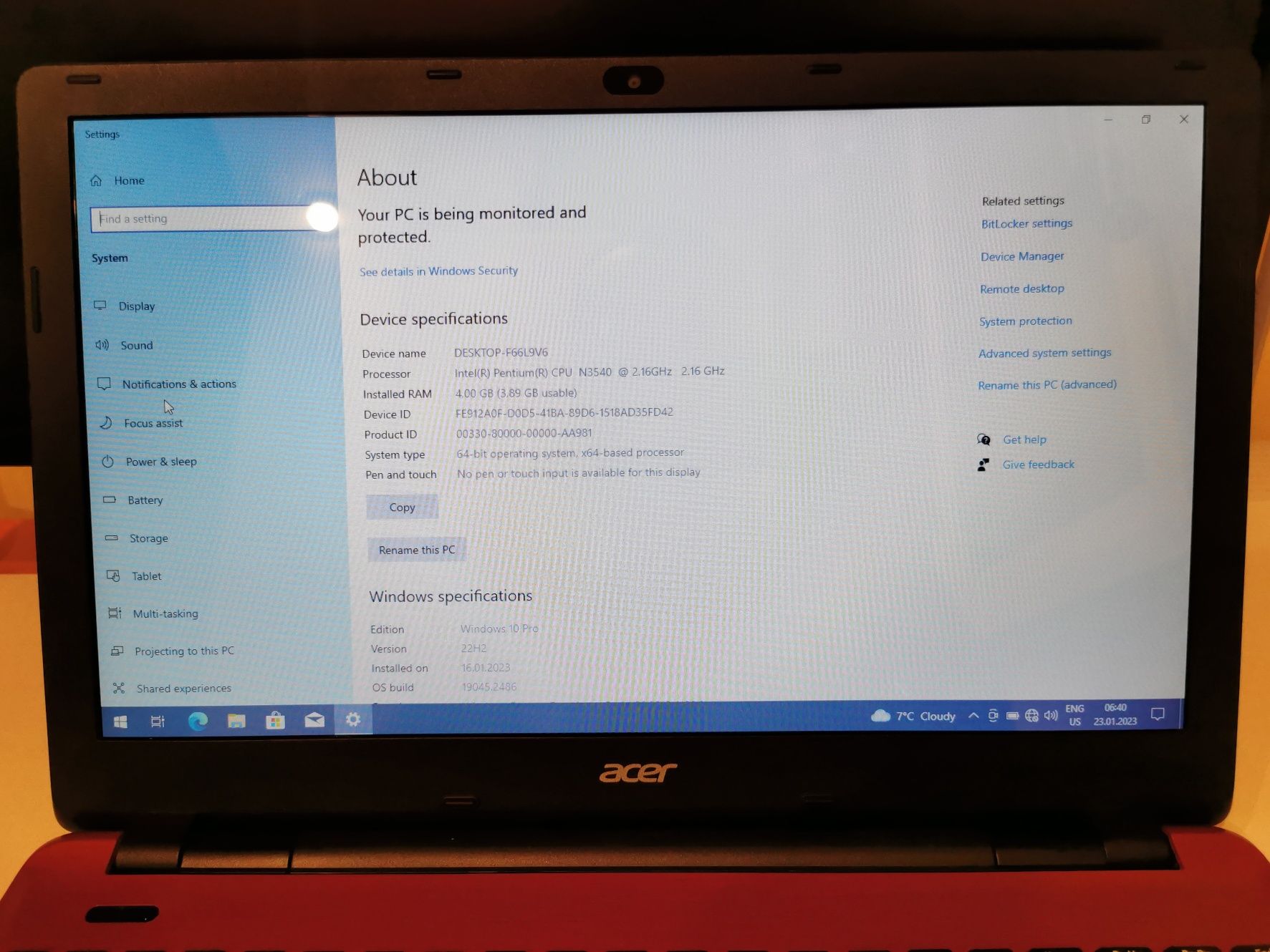 Laptop Acer Aspire E15, E5-511