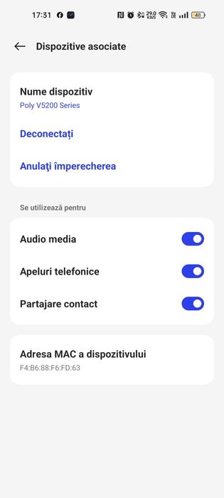 Casca plantronics poly v5200 cu defect