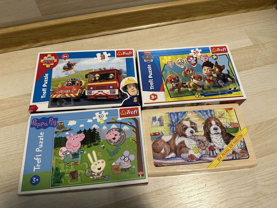 Set 7 puzzle, din lemn si carton