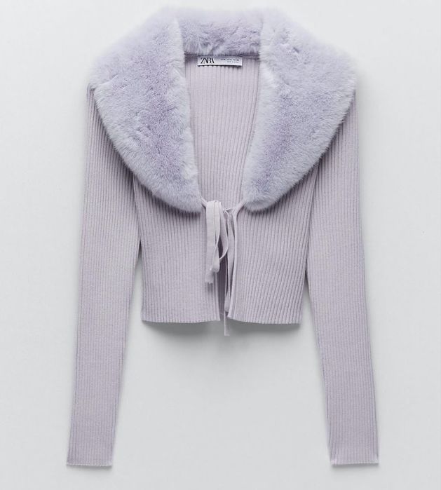 Cardigan Zara cu guler de blana
