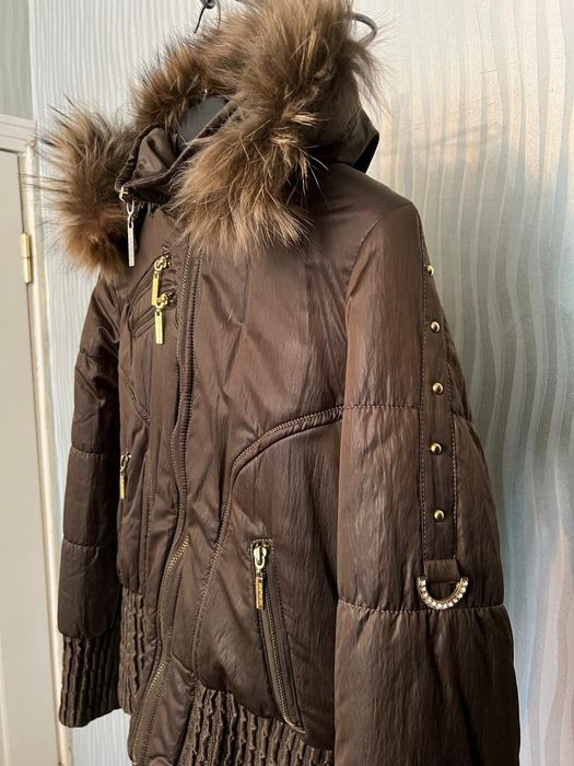 Куртка пуховик с натуральным мехом