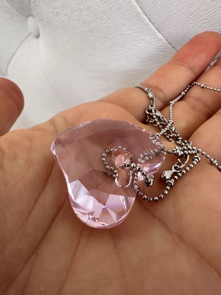 Комплект Swarovski pink crystal (пръстен,колие,обеци) оригинал