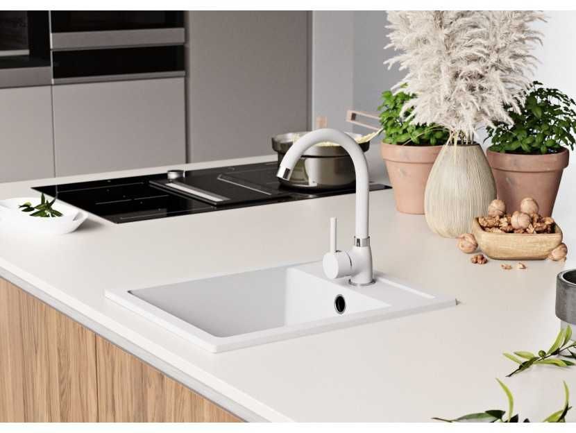 Кухненска Мивка гранит РИГА 40 XL 380 x 500 mm - Бяла-29%НОВО