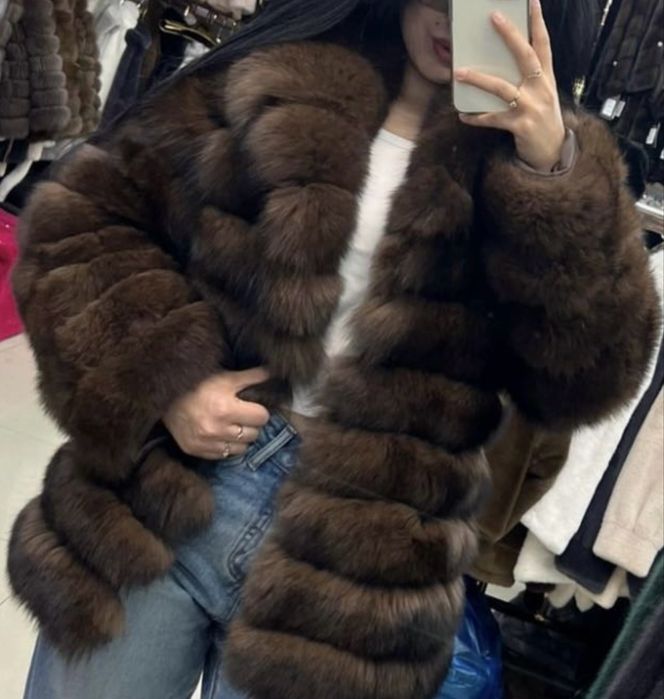 Шуба, натуральный мех песца