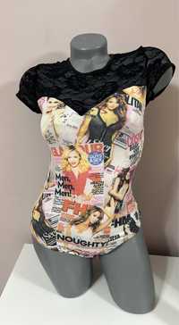 Черно боди/блуза с дантела Miley Cyrus,Rachel Mc Adams