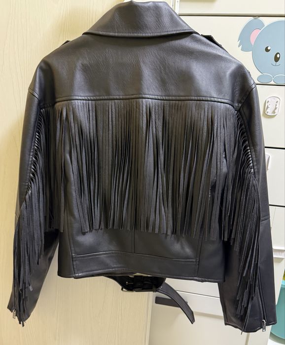 Geaca de piele cu franjuri STRADIVARIUS M