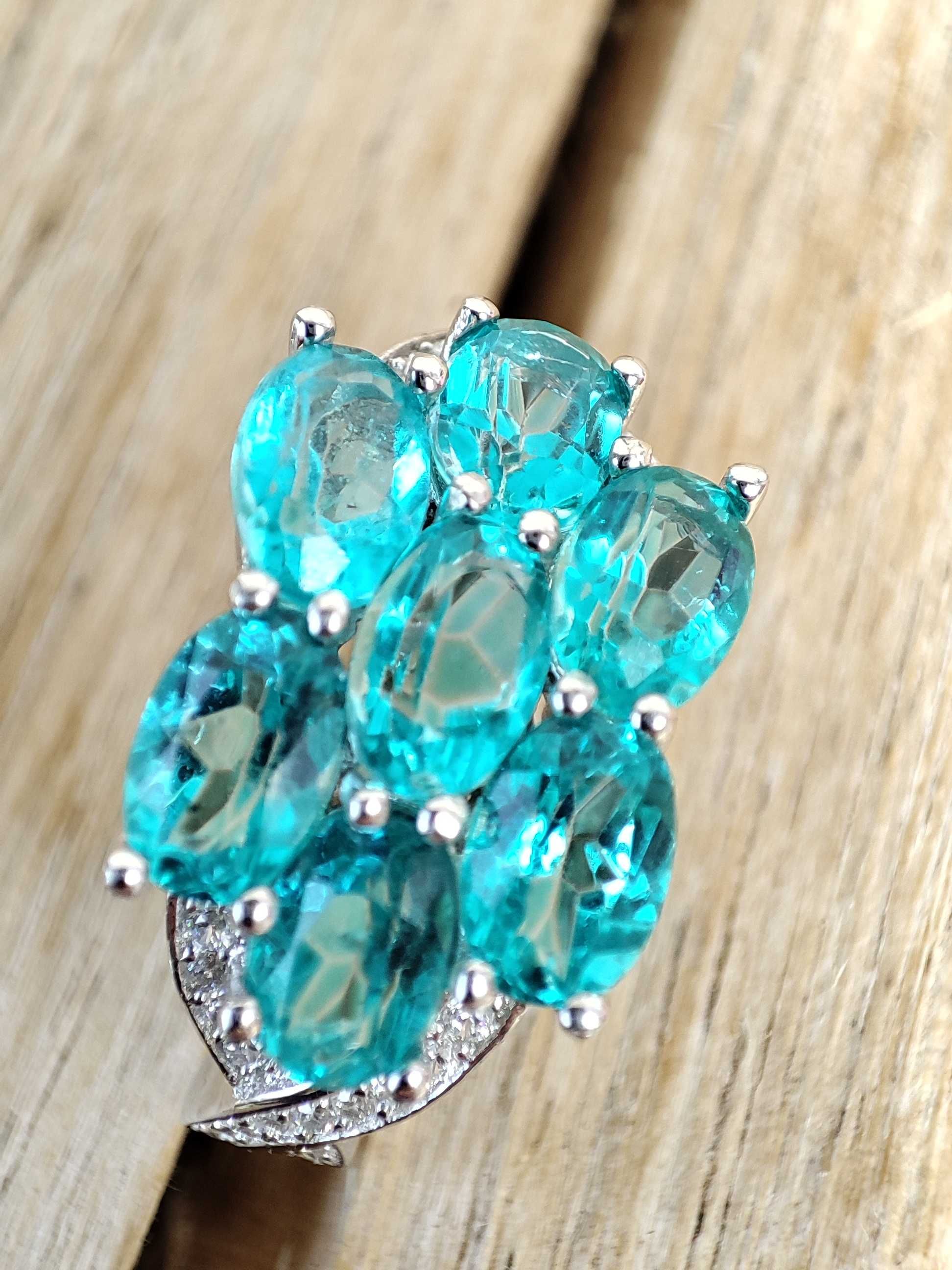 925 Inel Argint Cu Topaz Paraiba Masura 12 (50)