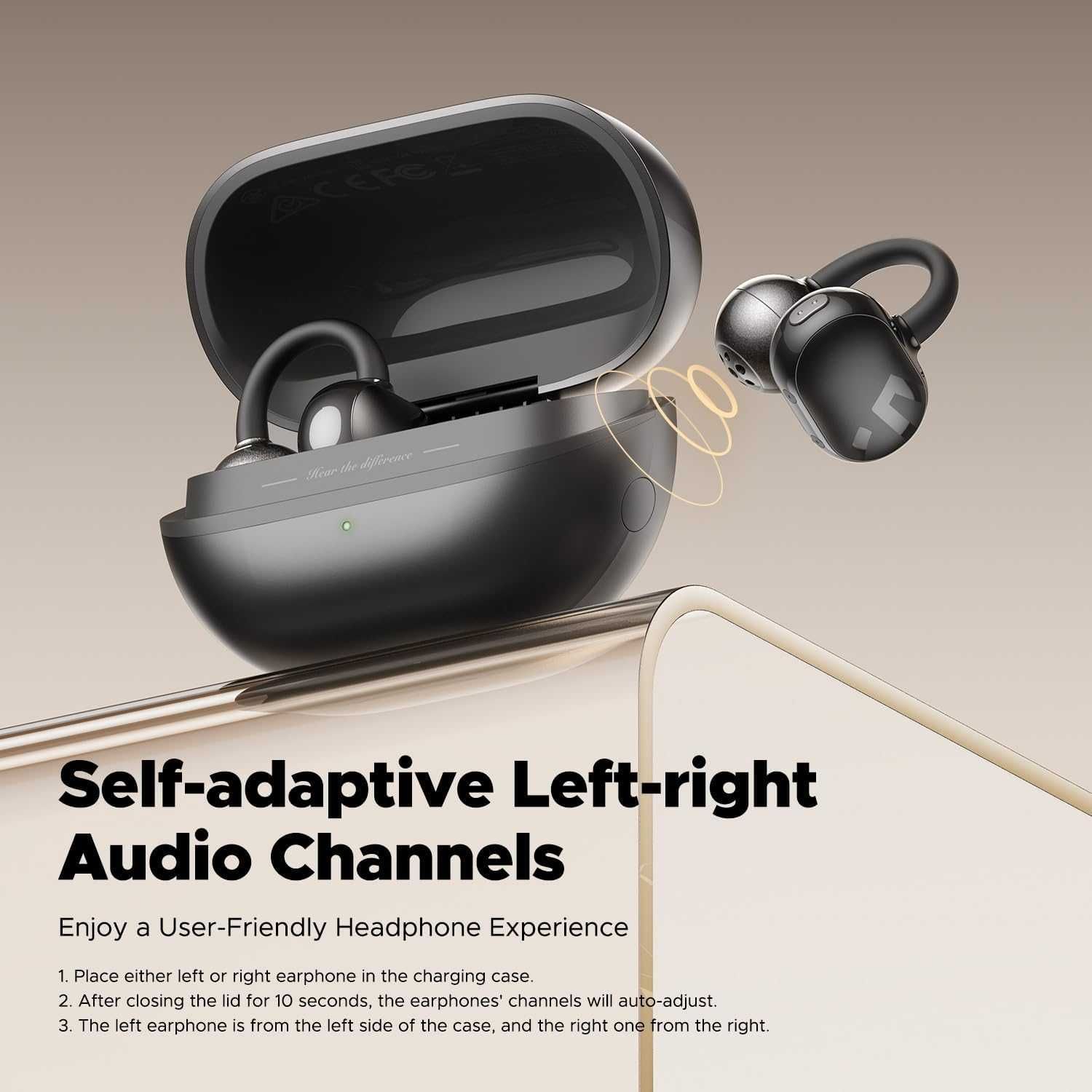 SoundPEATS Ear Clip Слушалки Bluetooth 5.4, отворени PX5 Водоустойчиви