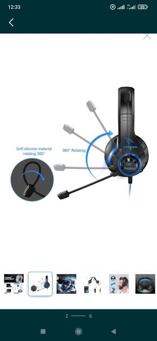 Casti audio Over-Ear Yinsan, Gaming. Stereo surround, Noise Cancelling