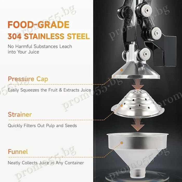 Чугунена Ръчна Цитрус Преса за Фреш Сокоизтисквачка за Цитруси