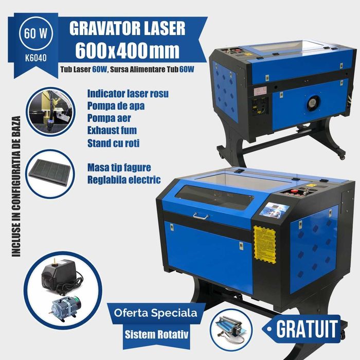 Gravator Laser K6040 - 60W - 600x400mm