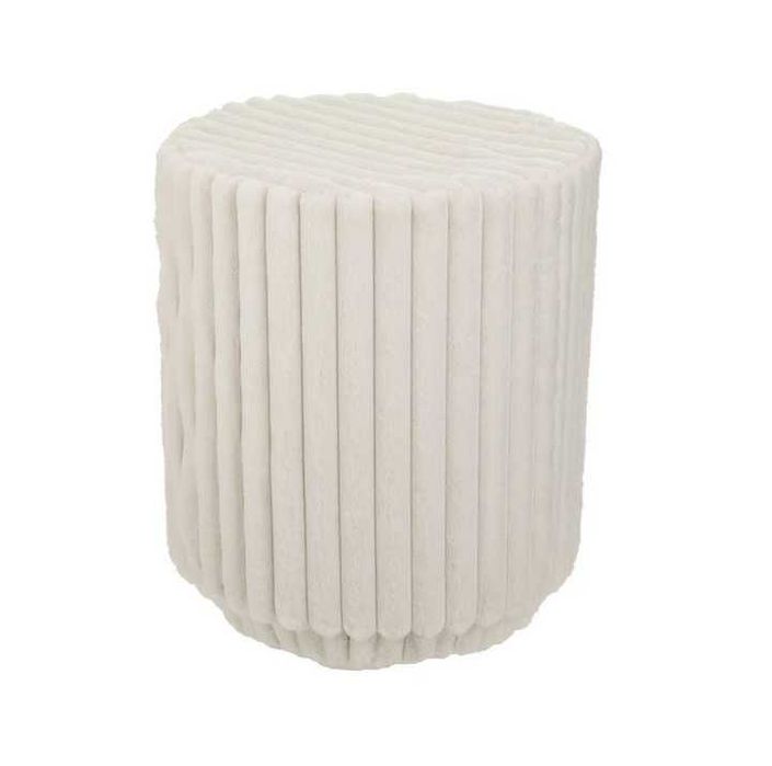 Табуретка пуф, бяла, 43см