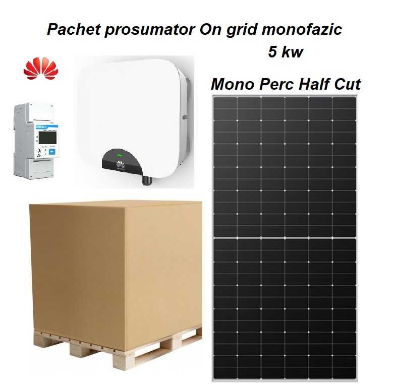 Set solar 5KW panou premium 460  watt  invertor monofazic Huawei