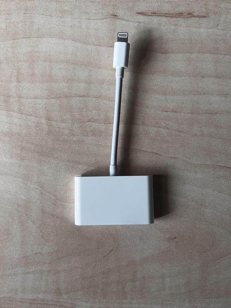 Cablu date Apple Lightning cu adaptor camera USB 3.0 si Jack