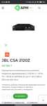Усилитель JBL CSA2120Z