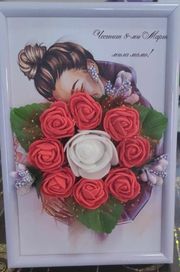 Рамки с рози от фоам,красива картина за предстоящия празник!