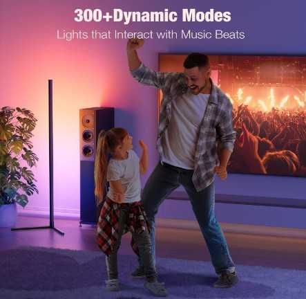 BEDEE LED RGB подова лампа, ъглова смарт лампа, 16 милиона цвята