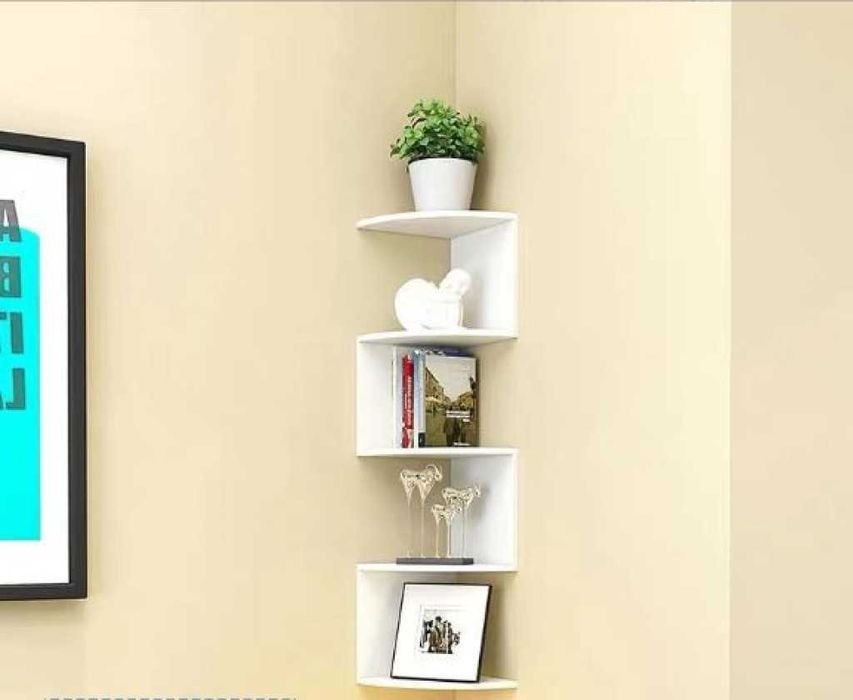 Ъглова етажерка за съхранение с 5 рафта