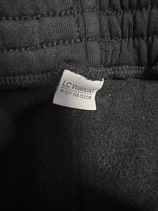 Ватирано спортно детско долнище за момчета, черно, 146-152см