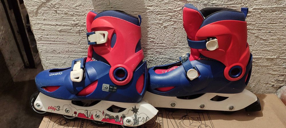 Детски Фитнес Ролери Play 3, Червено OXELO 34-36 номер