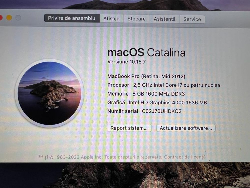 Macbook Pro A1398, 2012, i7, 500GB SSD,