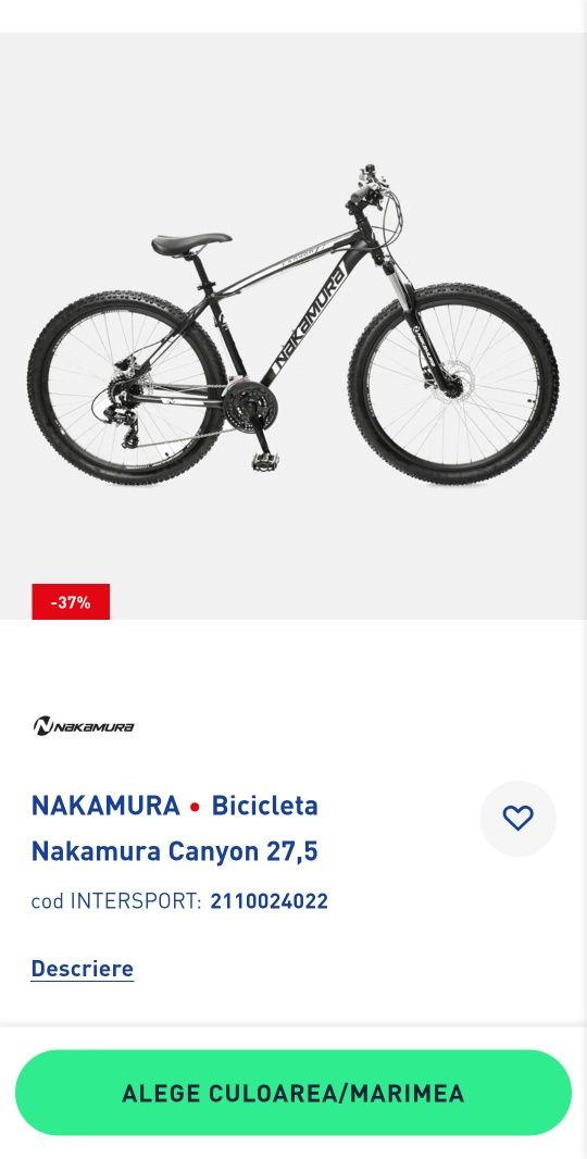 Bicicleta NAKAMURA Canyon in garantie